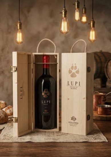 Lupi MAGNUM 3L + Holz-Geschenkbox. Premium Rotwein aus Moldawien. Gitana Winery.
